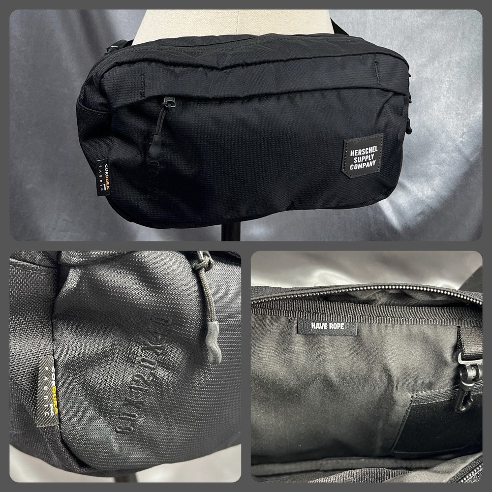 Herschel Supply Co Tour Hip Pack Medium Trail Black Cordura Fanny Pack 10L Bag